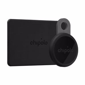 „Chipolo CARD & LOOP“ įkraunamas „Bluetooth“ sekiklis, skirtas „iOS“ ir „Android“ įrenginiams, anglies spalvos rinkinys