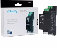 Shelly Wave Pro 2PM LR dviejų kanalų Z-Wave DIN bėginės kontrolierius