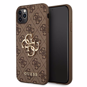 Guess 4G Big Metal Logo dėklas iPhone 11 Pro Max rudas