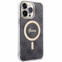 Guess 4G Magnetinis dėklas telefonui iPhone 14 Pro Max - juodas