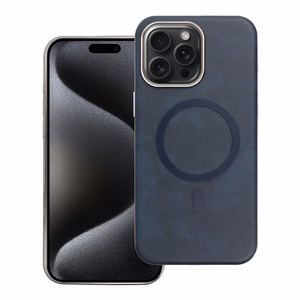 GENTLEMAN MAG COVER Dėklas telefonui, suderinamas su MagSafe, skirtas IPHONE 15 PRO MAX tamsiai mėlynas