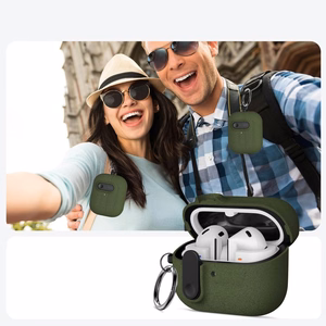 "Tech-Protect" plonas dėklas su kabliuku, skirtas "Samsung Galaxy Buds 3 / 3 FE / 3 Pro" - žalias