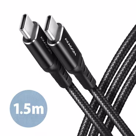 Axagon USB-C į USB-C laidas 1.5m 60W HQ juodas BUCM-CM15AB