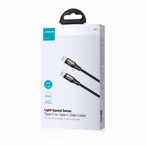 USB laidas Joyroom SA25-CC5, juodas, Type-C / Type-C, 120 cm