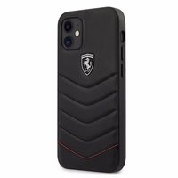 Ferrari FEHQUHCP12SBK iPhone 12 mini 5.4" juodas/juodas kietas dėklas Off Track Quilted
