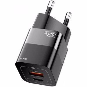 Įkroviklis Essager GaN Square juodas 33W (PD / QC3.0)