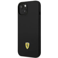 Dėklas telefonui Ferrari FEHCP14MSIBBK iPhone 14 Plus 6.7 juodas silikoninis metalinis logotipas