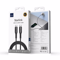 WiWU - Starlink serijos duomenų kabelis Wi-C043E USB C į USB C 30W - juodas