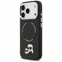 Karl Lagerfeld Karl & Choupette Pins MagSafe dėklas telefonui iPhone 17 Pro Max - juodas