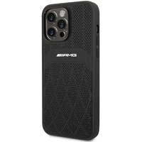 AMG AMHMP14XOSDBK iPhone 14 Pro Max 6.7" juodas/juodas kietas odinis dėklas su išlenktomis linijomis MagSafe