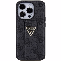 Guess dėklas telefonui su stovu Grip Stand 4G Triangle Strass iPhone 15 Pro Max - juodas