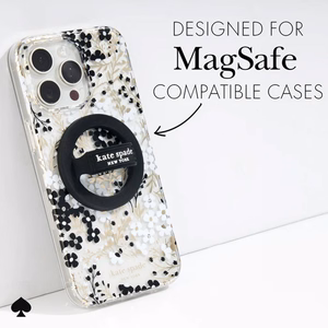 MagSafe magnetinis telefono laikiklis pirštui Kate Spade New York Magnetic Loop Grip, juodas