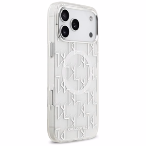 Karl Lagerfeld IML KL Monograma Magnetinis dėklas telefonui iPhone 17 Pro Max - baltas