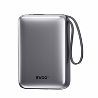 BWOO išorinė baterija P73 22.5W 20000 mAh with 2 built-in cables 1 x USB-C 1 x Lightning juodas