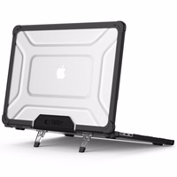 Tech-Protect SmartShell Pro dėklas MacBook Air 13" 2023-2025 M2 / M3 / M4 - permatomas ir juodas