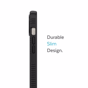 Speck Presidio2 Grip MagSafe dėklas, skirtas iPhone 14 Plus, neslystantis, „Black / Black / White“ spalvų derinys