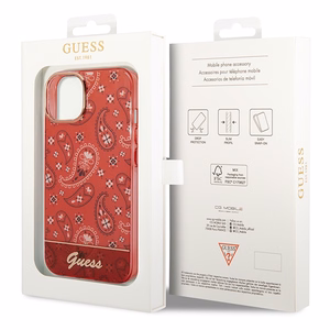 Guess GUHCP14MHGBNHR iPhone 14 Plus 6.7 "raudonas/raudonas kietas dėklas Bandana Paisley