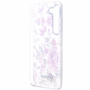 Guess GUHCS23MHCFWST S23+ S916 baltas/baltas kietas dėklas Flower Collection