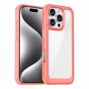 Outer Space dėklas telefonui su geliniu rėmeliu iPhone 16 Pro - raudonas