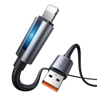Mcdodo CA-5660 USB-A į Lightning kabelis su mirksinčia šviesa 1.2m (juodas)