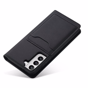 Magnetinis kortelių dėklas Samsung Galaxy S22 + (S22 Plus) piniginė kortelių laikiklis juodas