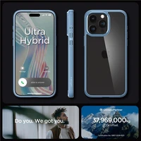 Dėklas telefonui Spigen Crystal Hybrid iPhone 15 Pro Max - skaidrus mėlynas (m)