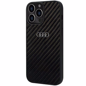 Audi Anglies pluošto iPhone 13 Pro Max 6.7" juodas/juodas kietas dėklas AU-TPUPCIP13PM-R8/D2-BK