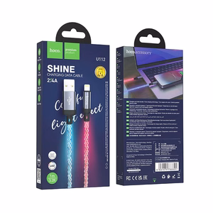 Kabelis USB A į Lightning Hoco 2,4A 1 m U112 pilkas