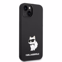Karl Lagerfeld silikoninis Choupette dėklas telefonui iPhone 14 Plus - juodas