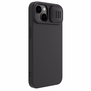 Nillkin CamShield Silky Silikoninis dėklas iPhone 14 Plus dėklas su kameros apsauga juodas
