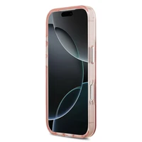 GUESS magnetinis dėklas telefonui IPHONE 17 Pro, suderinamas su MagSafe GUHMP17LHGTMLCGP (IML gradientinis dėklas su trikampiu logotipu) rožinis