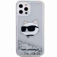 Karl Lagerfeld KLHCP12MLNHCCS iPhone 12/12 Pro 6.1" sidabrinis/sidabrinis kietas dėklas Blizgantis Choupette Galva