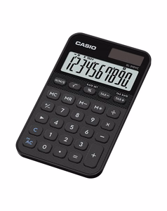 Skaičiuotuvas Casio SL-310YC-BK su baterijomis ir saulės energija, juodos spalvos