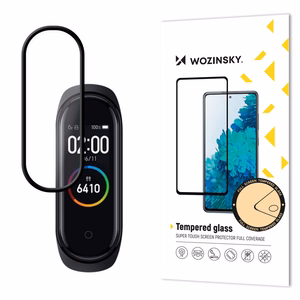 Wozinsky plėvelė su pilnu lipnumu, visiškai dengia, su rėmeliu draugiška Xiaomi Mi Band 6 / Mi Band 5, juoda