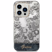 Guess GUHCP14LHGPLHG iPhone 14 Pro 6.1 pilkas / pilkas kietasis dėklas Porcelain Collection