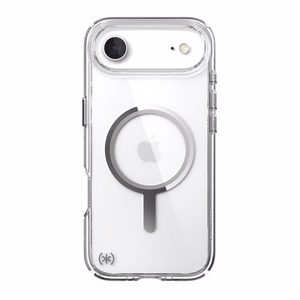 Speck Presidio Perfect-Clear MagSafe dėklas, skirtas iPhone Air, „Clear / Silver“ spalvos
