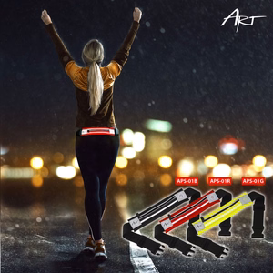 ART sportinis diržas su dėklu ir šviesa APS-01R raudonas