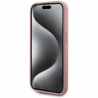 Karl Lagerfeld Wrinkled Metal Signature dėklas telefonui iPhone 15 Pro - rožinė