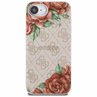 Guess 4G Flowers Print Magnetinis dėklas telefonui iPhone 16e - rožinis