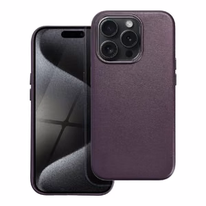 Dėklas Leather Mag Cover (MagSafe) skirtas iPhone 16 violetinis