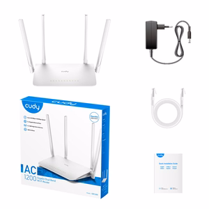 Cudy WR1300 belaidis maršrutizatorius Gigabit Ethernet dviejų dažnių (2.4 GHz / 5 GHz) baltas
