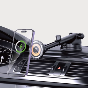 Belaidis automobilinis įkroviklis-laikiklis Dudao (F12MAX+) Magnetic (MagSafe 15W) juodas