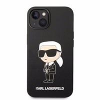 Karl Lagerfeld silikoninis Ikonik dėklas telefonui iPhone 14 Plus - juodas