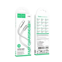 Plokščias kabelis USB C į "Lightning" Hoco PD 30W 1 m X125 baltas