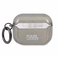 Karl Lagerfeld KLAPUKHGK AirPods Pro dėklas juodas Glitter Karl's Head