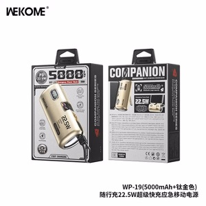 Išorinė baterija WK Design „WP-19“ titano 5000mAh (22.5W)