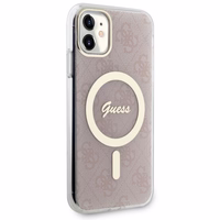 Guess GUHMN61H4STP iPhone 11 6.1" rožinis/rožinis kietas dėklas 4G MagSafe