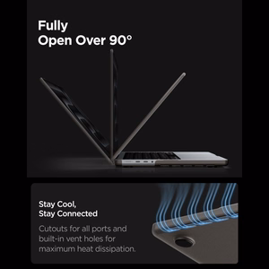 Spigen AirSkin dėklas, skirtas MacBook Pro 14" 2021 / 2023 / 2024 / 2025 / 2026 – pusiau skaidrus