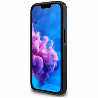 Guess IML Metal Glitter 4G Circle Triangle Magnetinis dėklas telefonui iPhone 16e - juodas