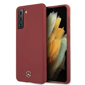 Dėklas telefonui Mercedes Silikoninis Line dėklas Samsung Galaxy S21+ raudonas